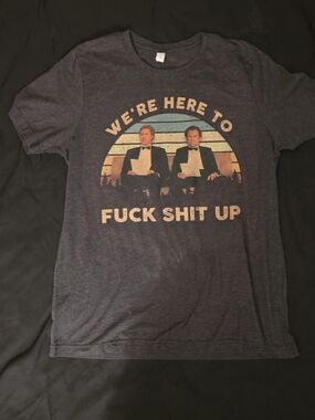 Men's Charcoal Graphic Tee with Retro Print